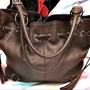 Beautiful brown tasseled women’s bag brown